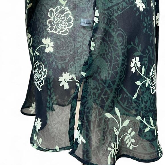 Y2k sheer green floral print mini dress - Picture 6 of 8